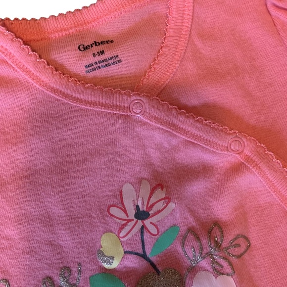 Carters and Gerber Set of 4 Baby Girls 3 Month Outfits - Picture 7 of 10